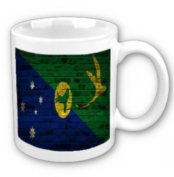 Christmas Island Flag Brick Wall Design Coffee Cup